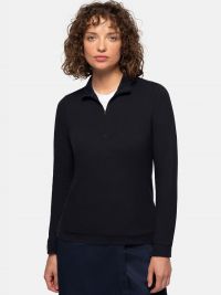 Damen Zip-Longsleeve in Schwarz mit 1/3-Zip und schwarzem Reißverschluss